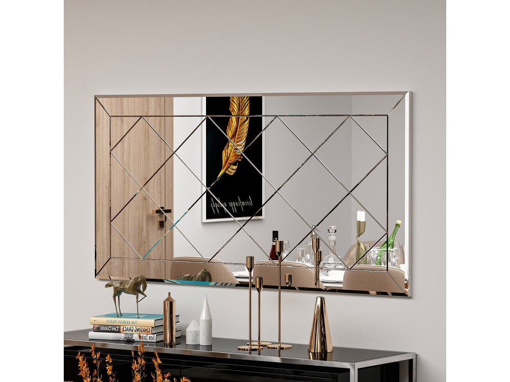 Pauli" wooden mirror - 120 x 60 cm - White