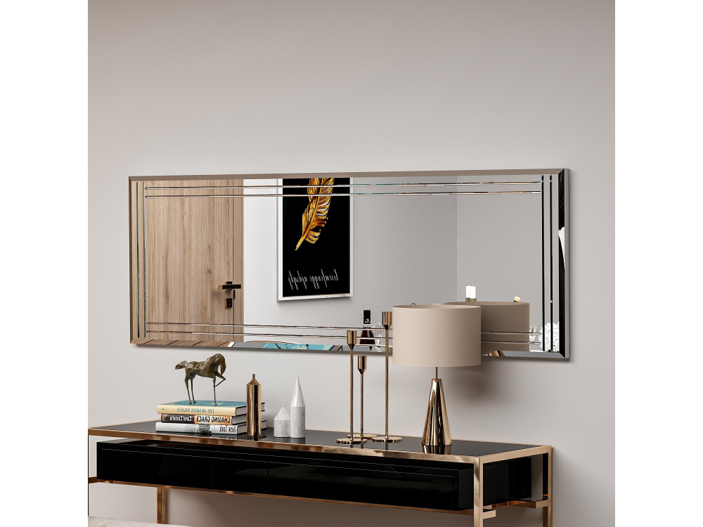 Buhem" wooden mirror - 40 x 120 cm - White