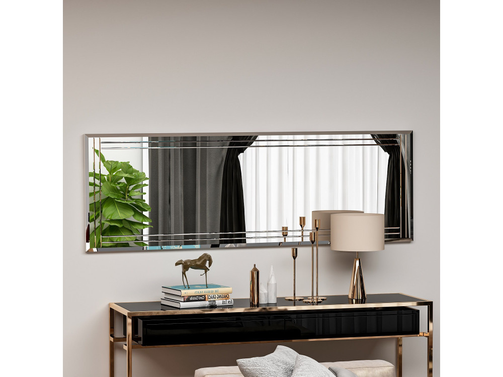 Buhem" wooden mirror - 40 x 120 cm - White