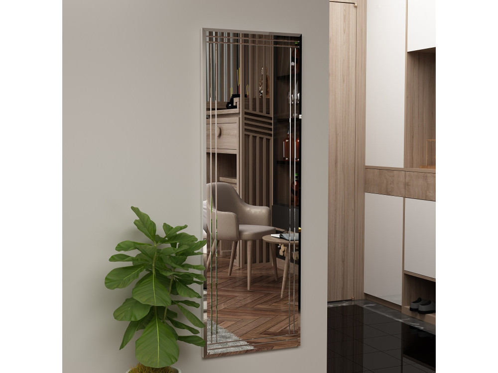 Buhem" wooden mirror - 40 x 120 cm - White
