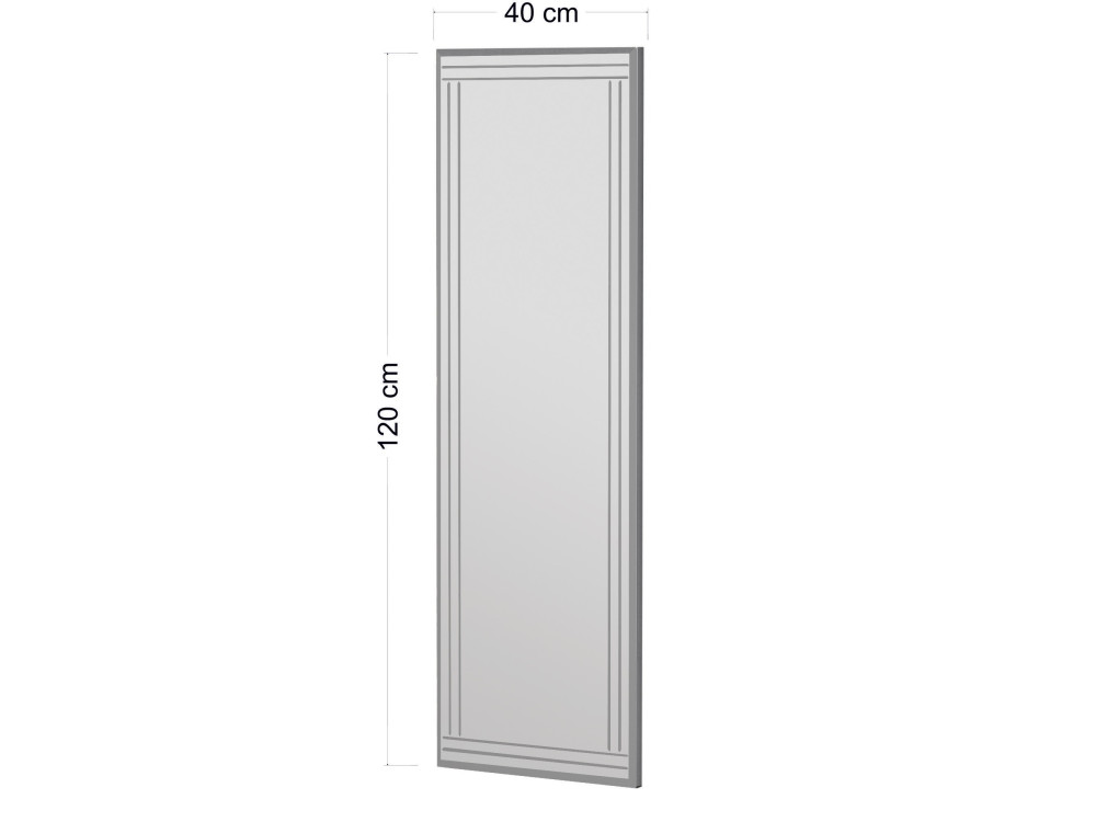 Buhem" wooden mirror - 40 x 120 cm - White