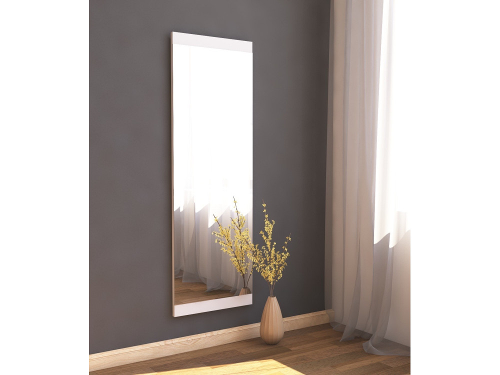 Azus" wooden mirror - 40 x 120 cm - White
