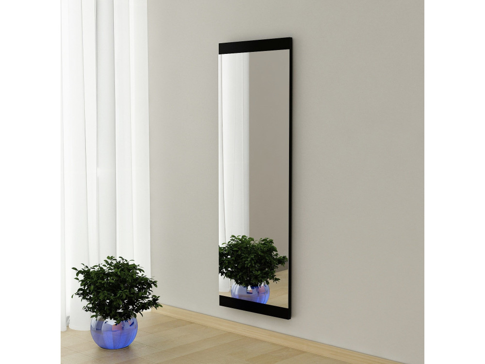 Azus" wooden mirror - 40 x 120 cm - Black