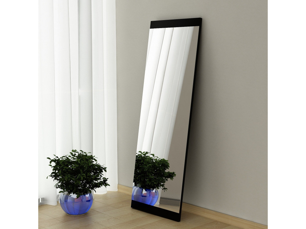 Azus" wooden mirror - 40 x 120 cm - Black