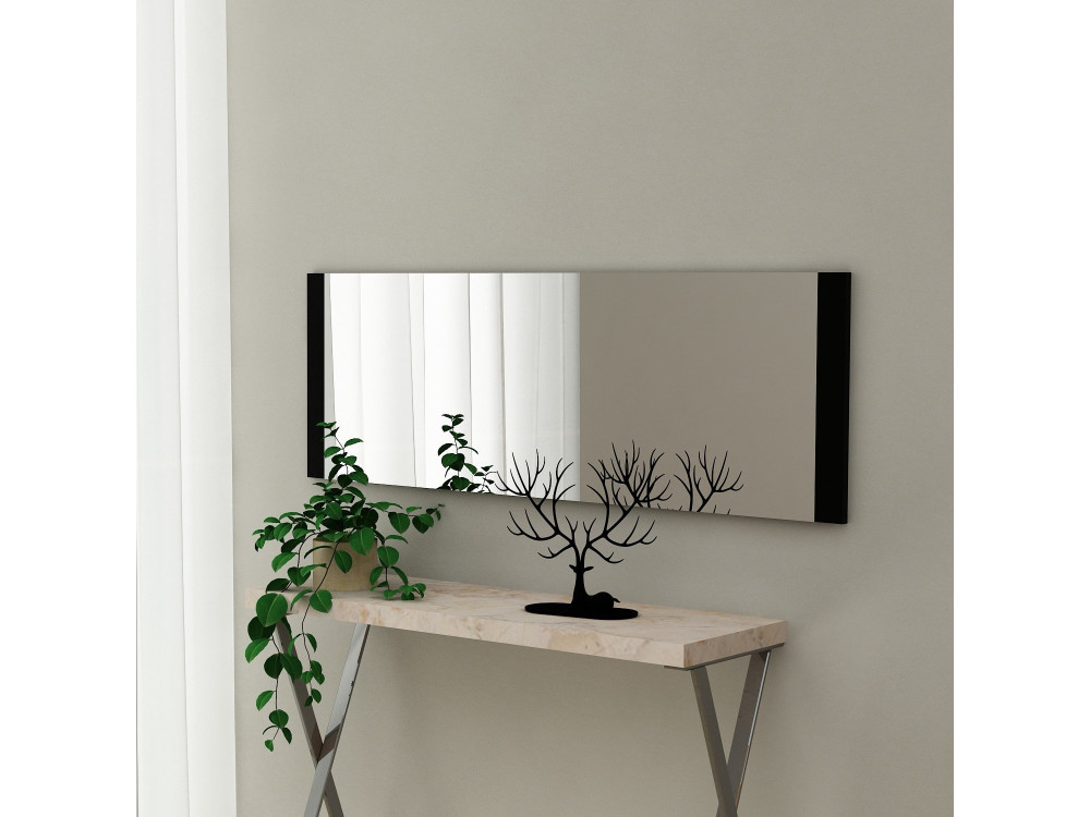 Azus" wooden mirror - 40 x 120 cm - Black