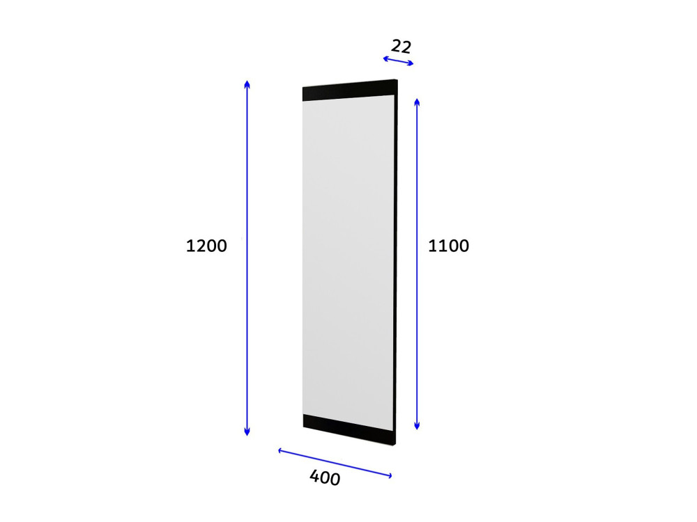 Azus" wooden mirror - 40 x 120 cm - Black