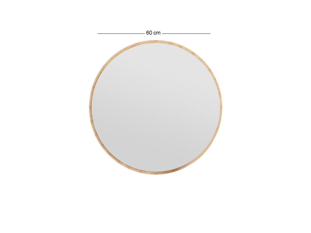 Ozze" wooden mirror - 60 x 60 cm - Beige