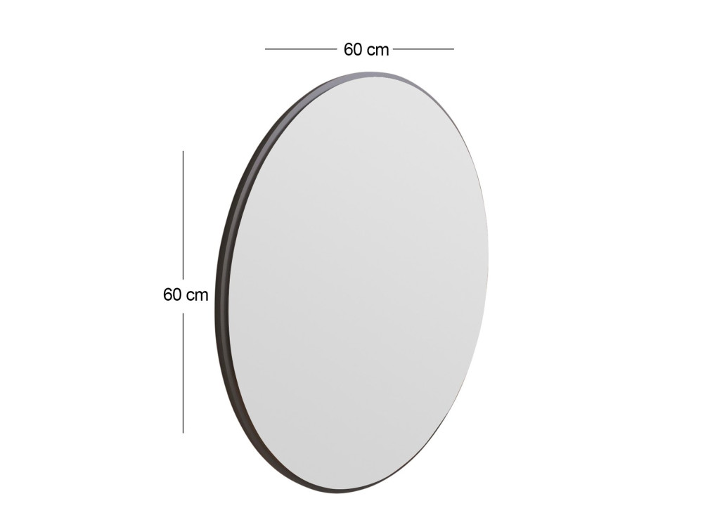 Ozze" wooden mirror - 60 x 60 cm - Black