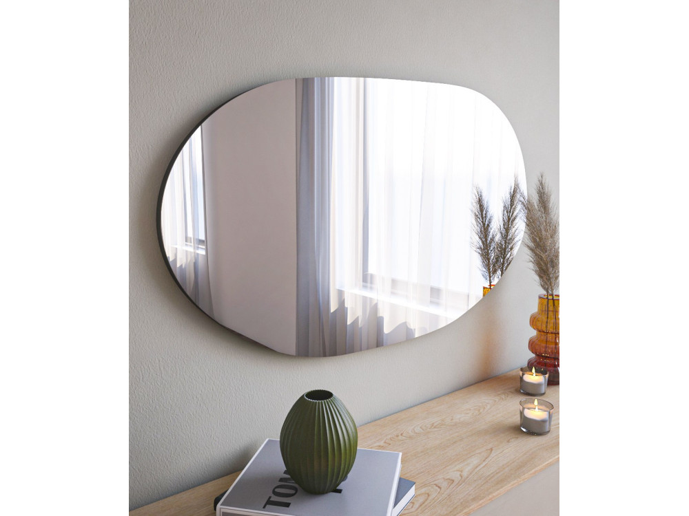Vanomi" wooden mirror - 52 x 89 cm - Black