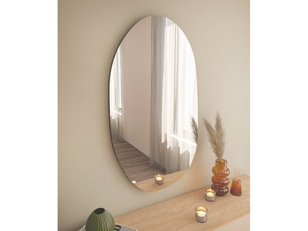 Vanomi" wooden mirror - 52 x 89 cm - Black
