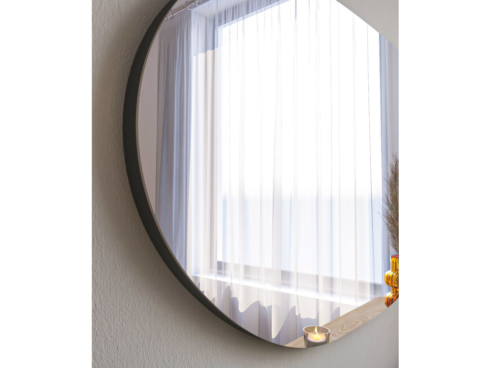 Vanomi" wooden mirror - 52 x 89 cm - Black
