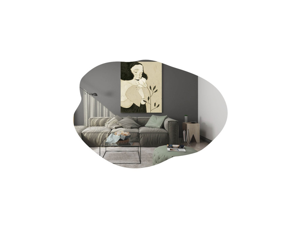 Ohho" wooden mirror - 60 x 85 cm - Black
