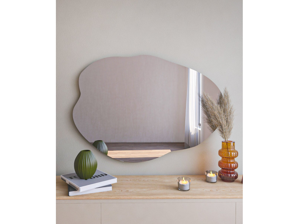 Ohho" wooden mirror - 60 x 85 cm - Black