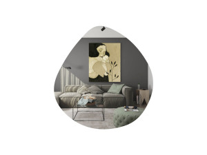 Besso" wooden mirror - 60 x 60 cm - Black