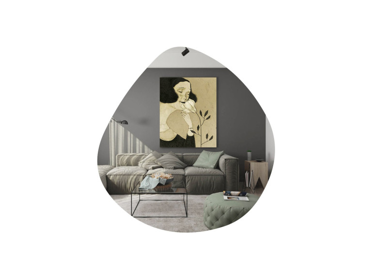 Besso" wooden mirror - 60 x 60 cm - Black