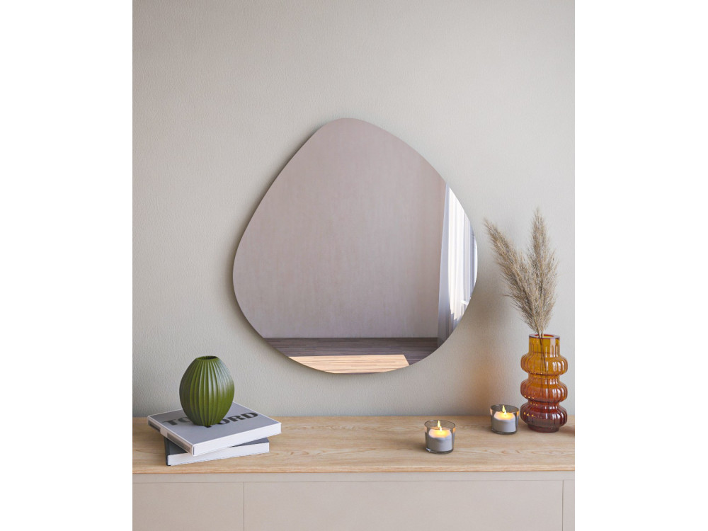 Besso" wooden mirror - 60 x 60 cm - Black