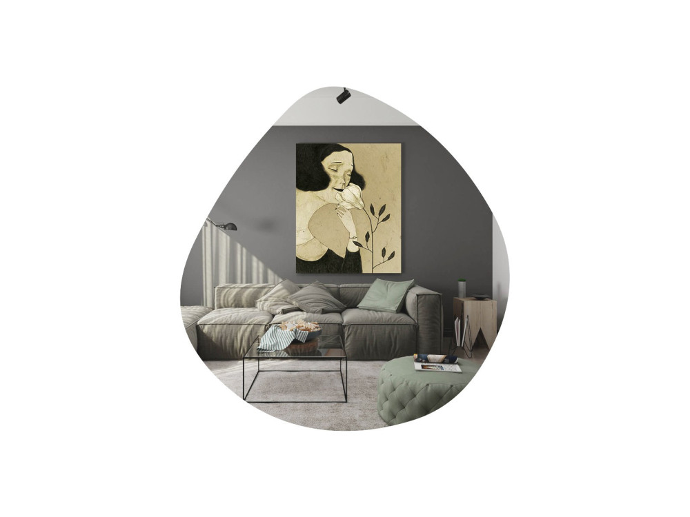 Besso" wooden mirror - 60 x 60 cm - Black