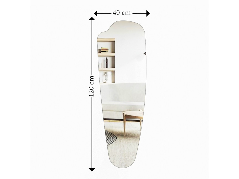 Reos" wooden psyche mirror - 40 x 120 cm - Transparent