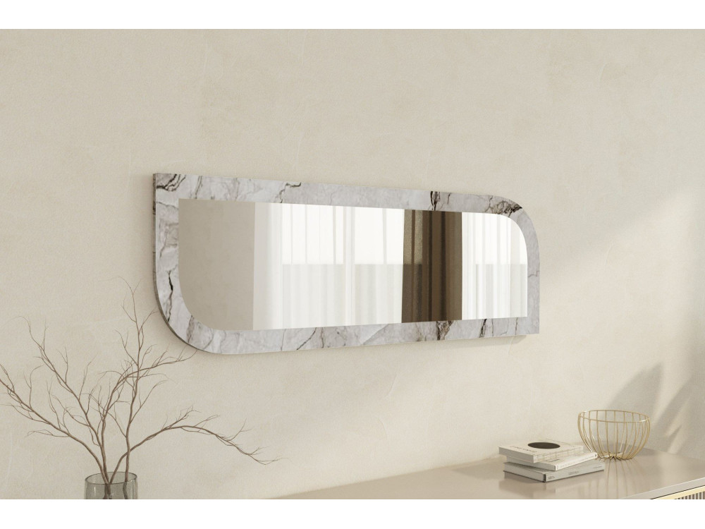 Arni" wooden mirror - 120 x 40 cm - Beige