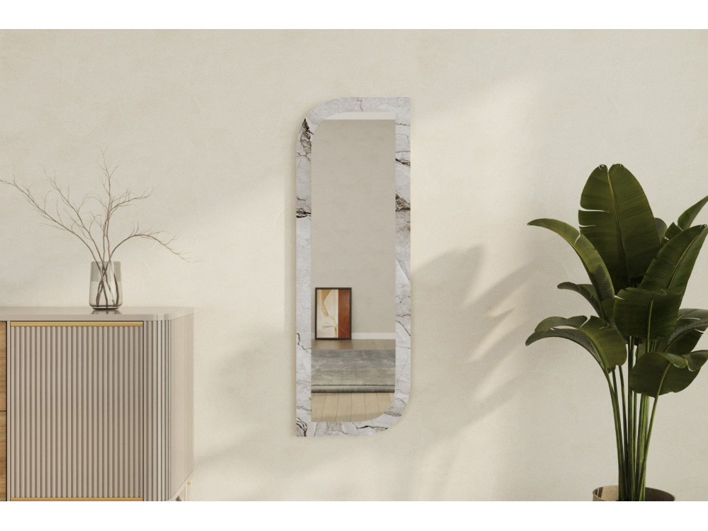 Arni" wooden mirror - 120 x 40 cm - Beige