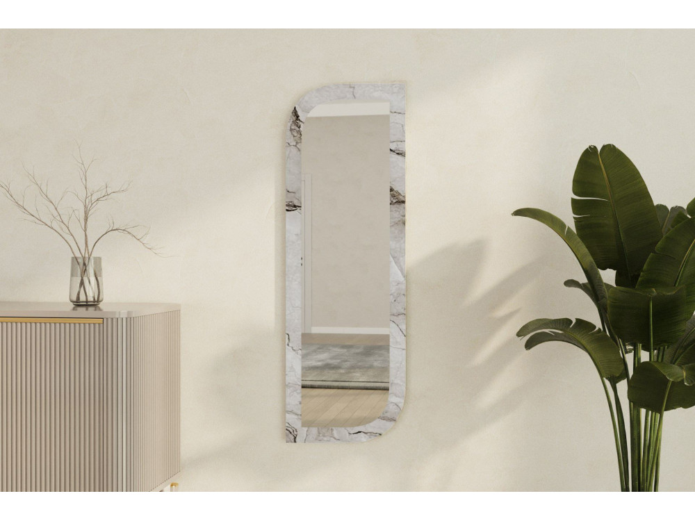 Arni" wooden mirror - 120 x 40 cm - Beige