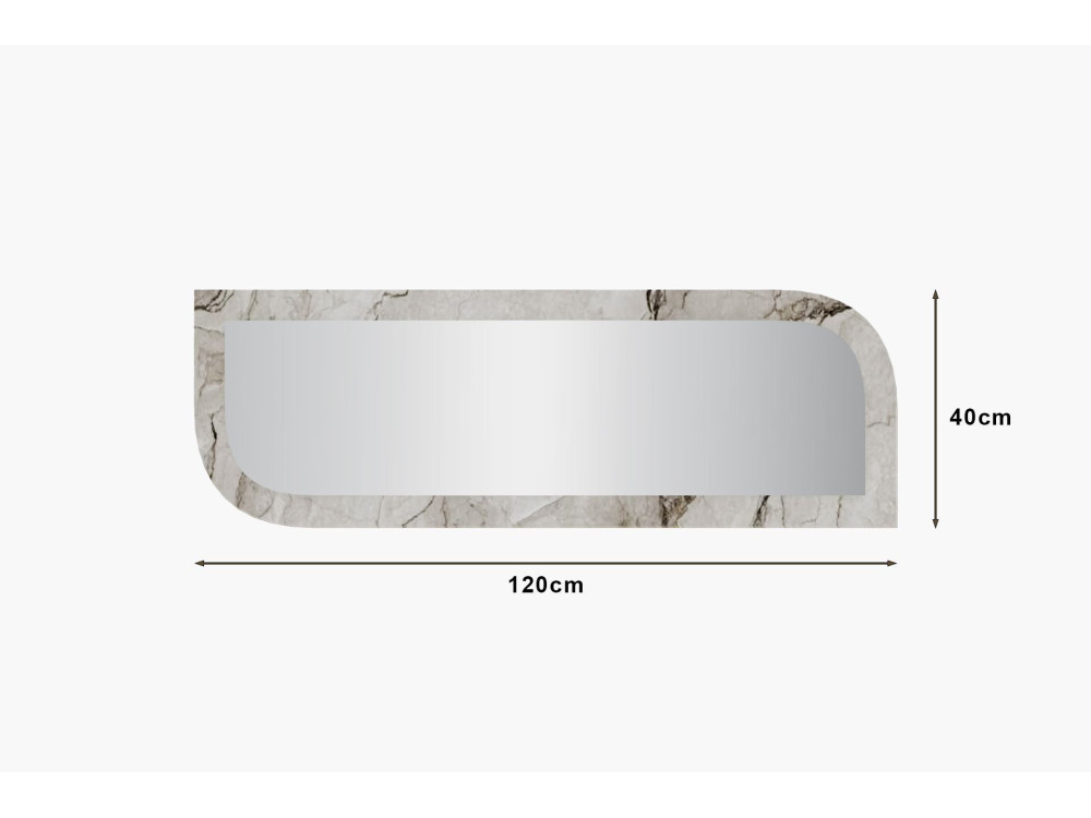 Arni" wooden mirror - 120 x 40 cm - Beige