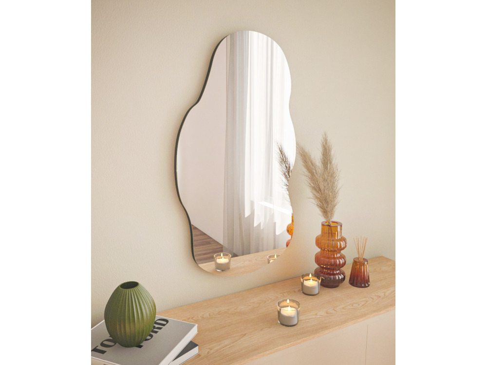 Baby" wooden mirror - 40 x 72 cm - Black