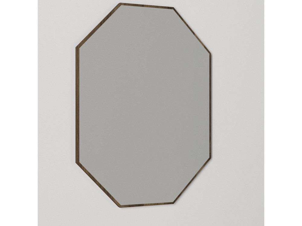 Lost" decorative wooden mirror - 45 x 70 cm - Brown