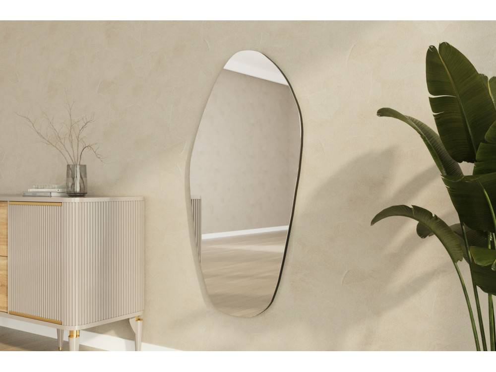Bella" wooden mirror - 60 x 120 cm - Black
