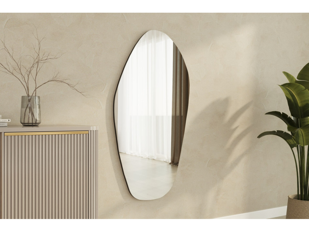 Bella" wooden mirror - 60 x 120 cm - Black