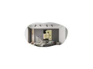 Lossa" wooden mirror - 52 x 89 cm - Black