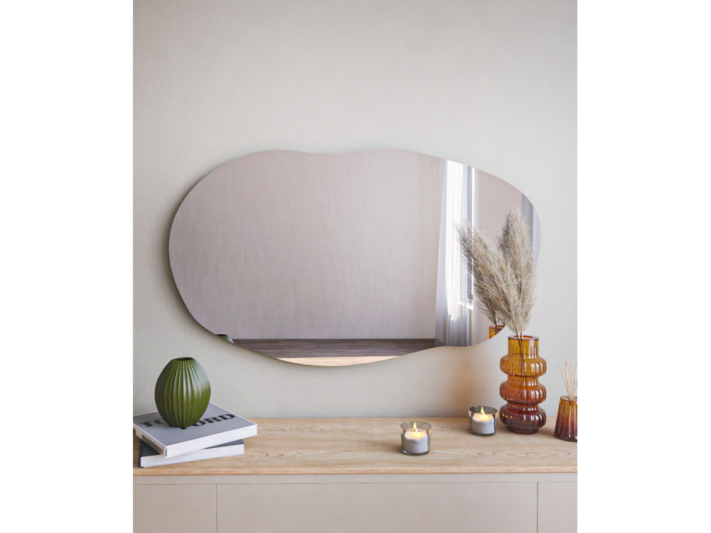 Lossa" wooden mirror - 52 x 89 cm - Black