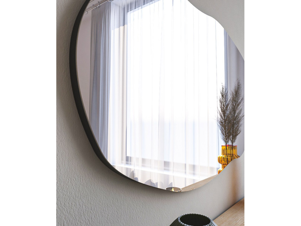 Lossa" wooden mirror - 52 x 89 cm - Black