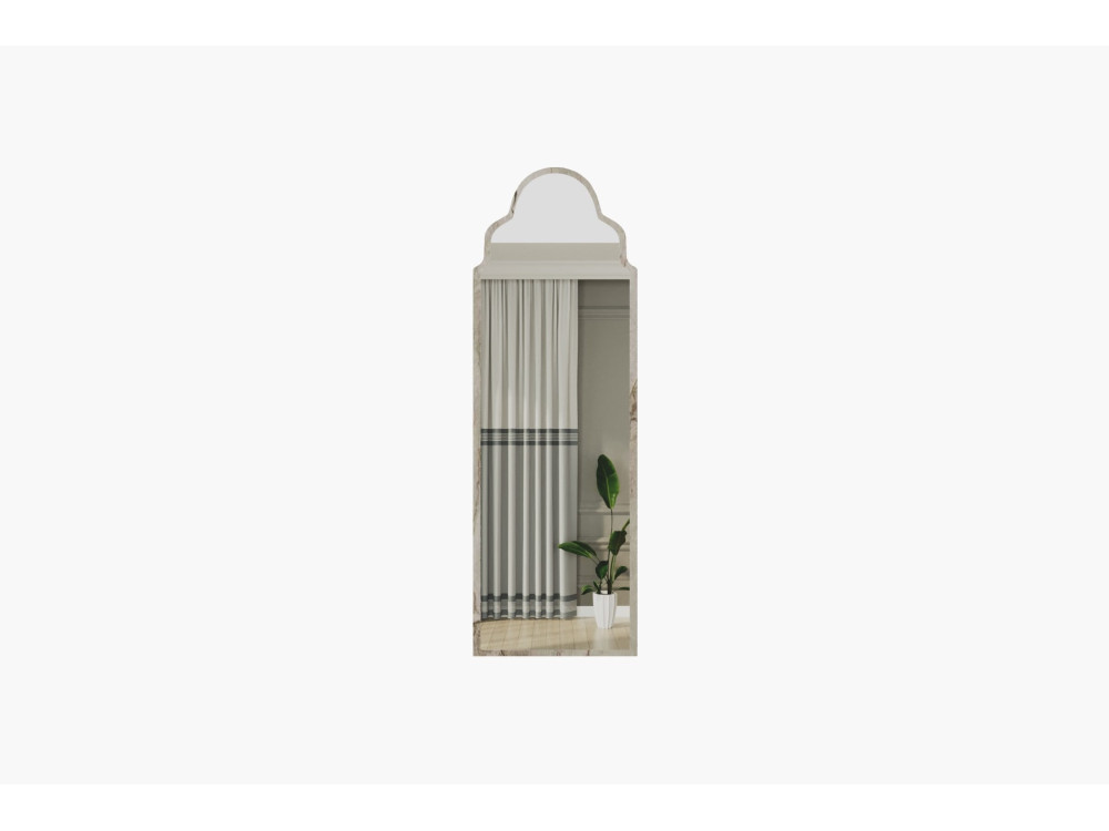 Sahmaran" wooden mirror - 50 x 160 cm - Beige