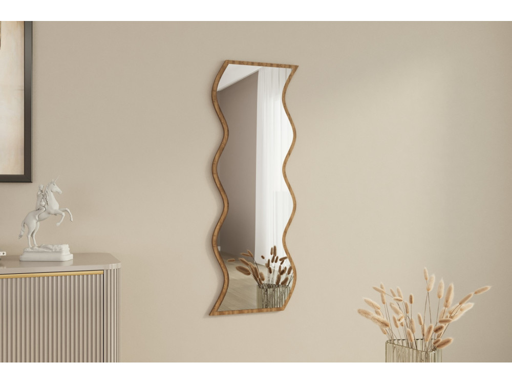 Safi" wooden mirror 40 x 2.2 x 120 cm - White