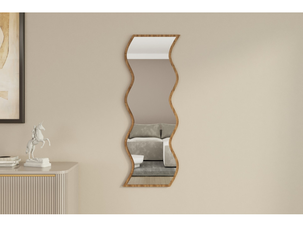 Safi" wooden mirror 40 x 2.2 x 120 cm - White