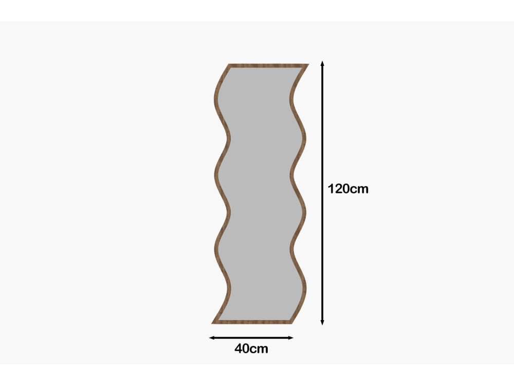Safi" wooden mirror 40 x 2.2 x 120 cm - White