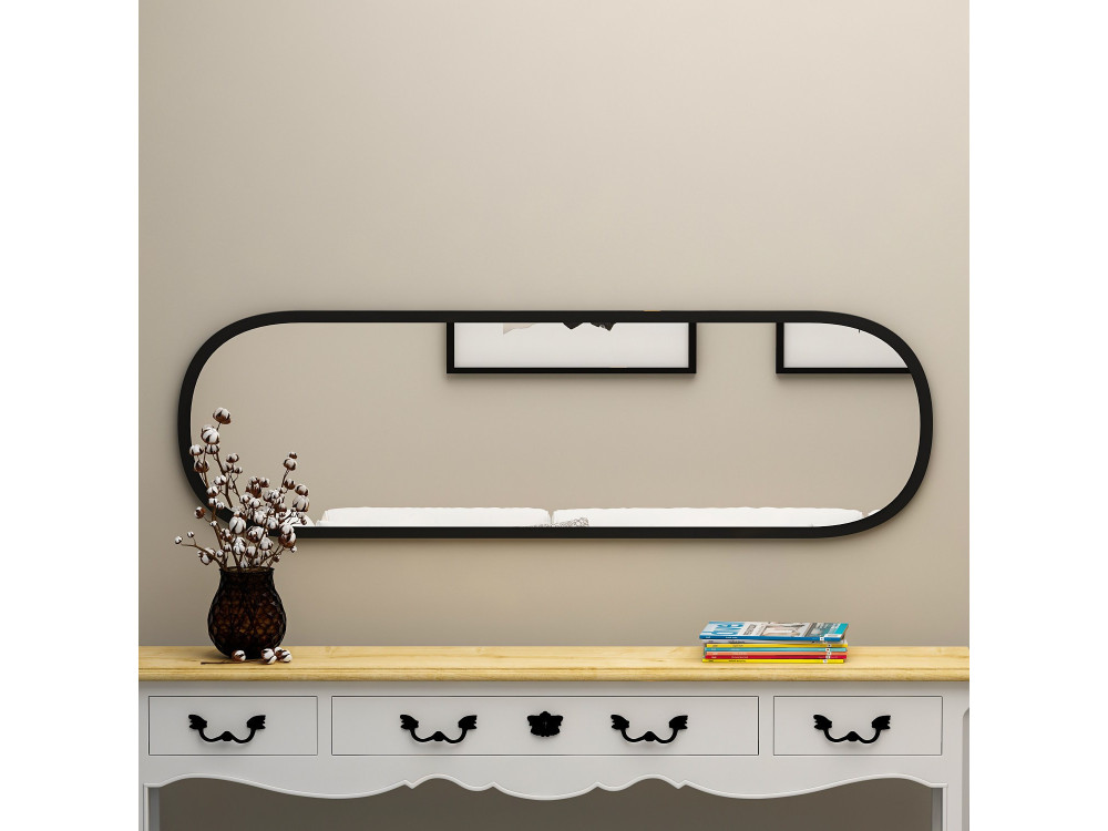 Magnum" wooden mirror - 40 x 120 cm - Black