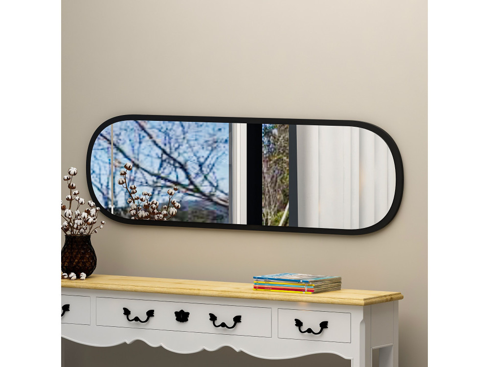 Magnum" wooden mirror - 40 x 120 cm - Black