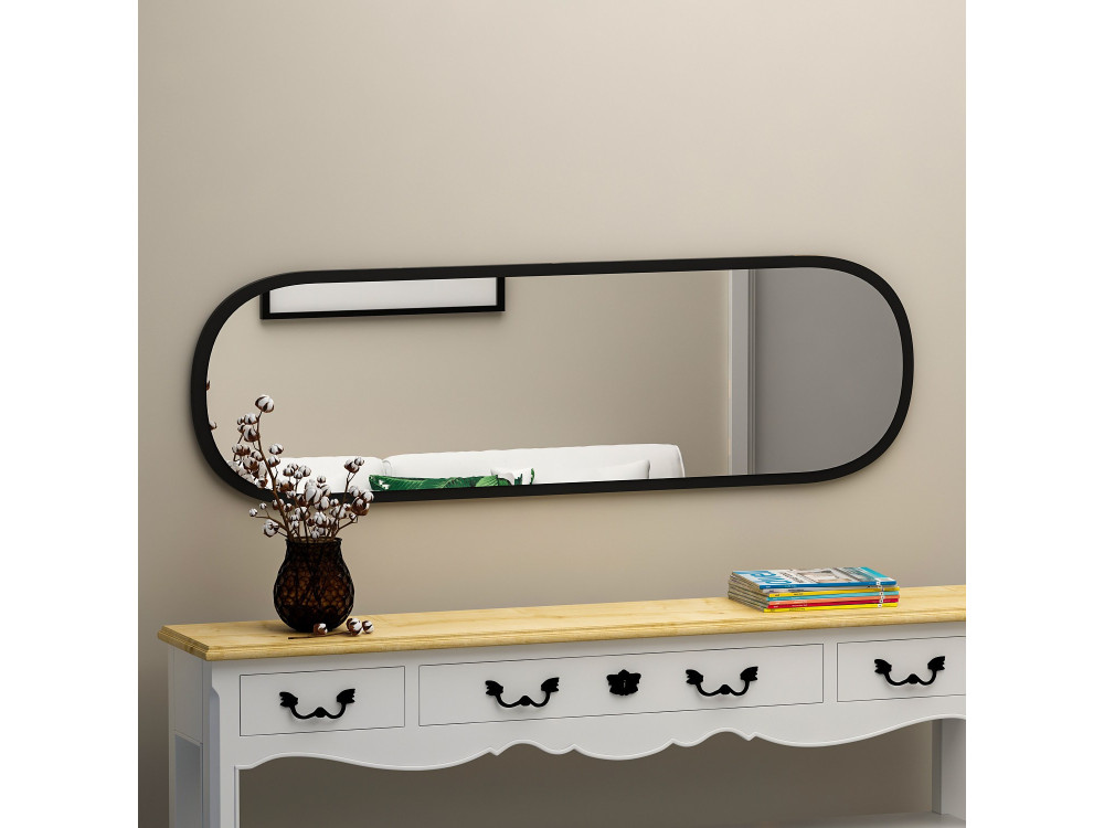 Magnum" wooden mirror - 40 x 120 cm - Black