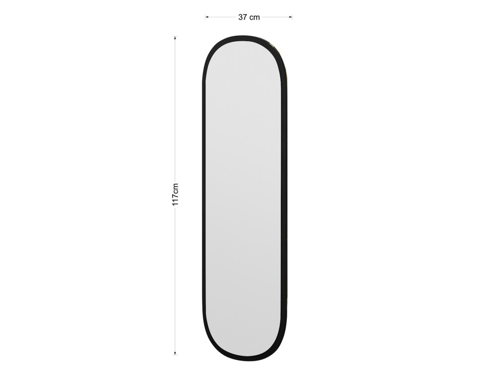 Magnum" wooden mirror - 40 x 120 cm - Black