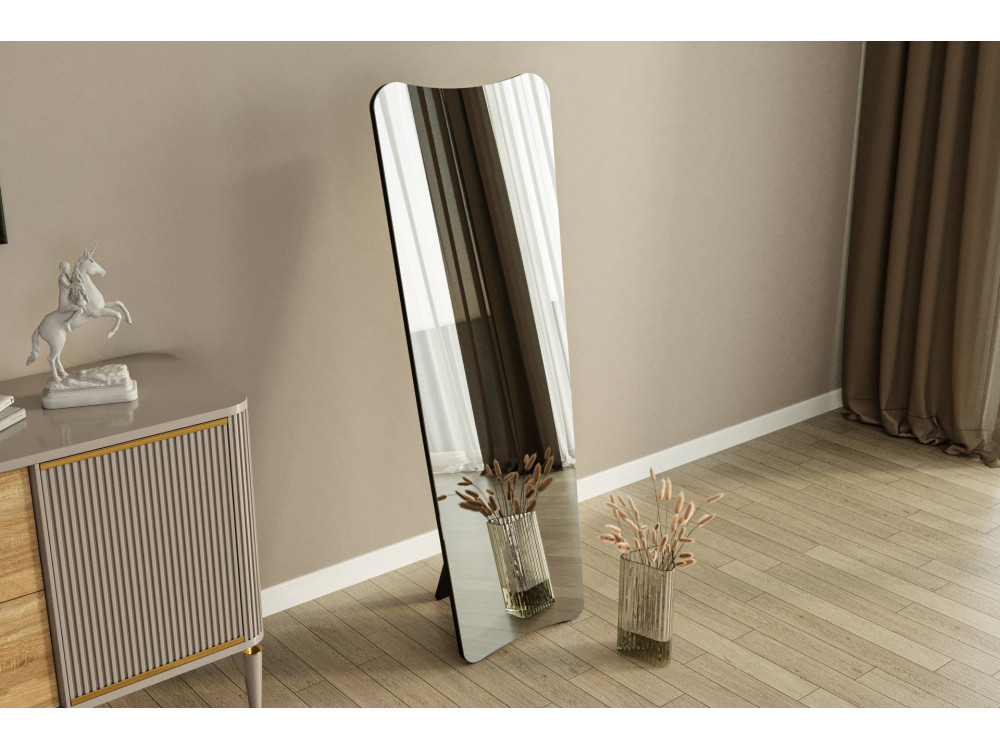 Vitros" wooden mirror - 55 x 150 cm - Black