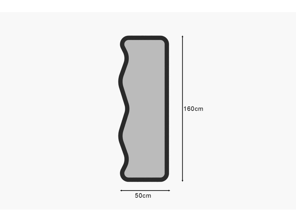 Asel" wooden mirror - 50 x 160 cm - Black