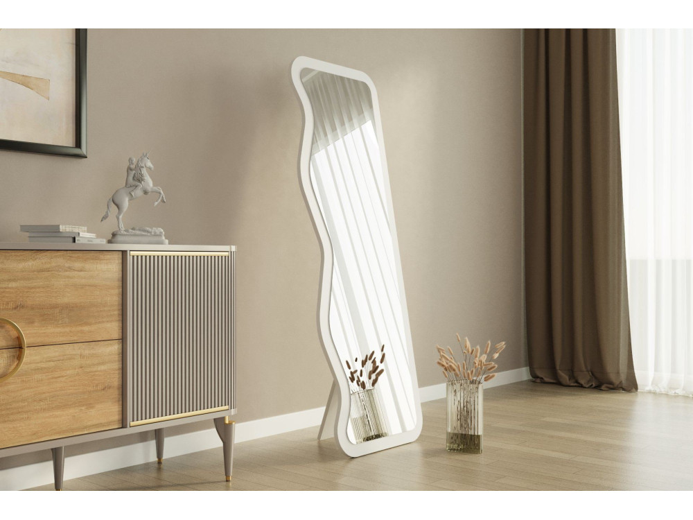 Asel" wooden mirror - 50 x 160 cm - White