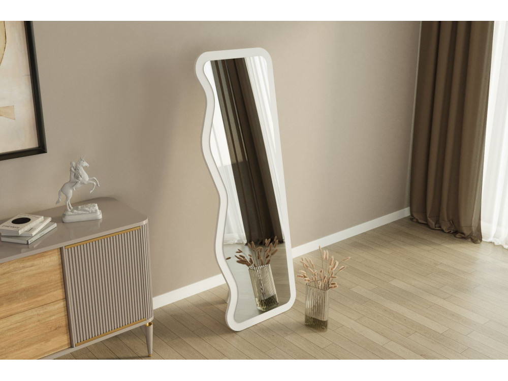 Asel" wooden mirror - 50 x 160 cm - White