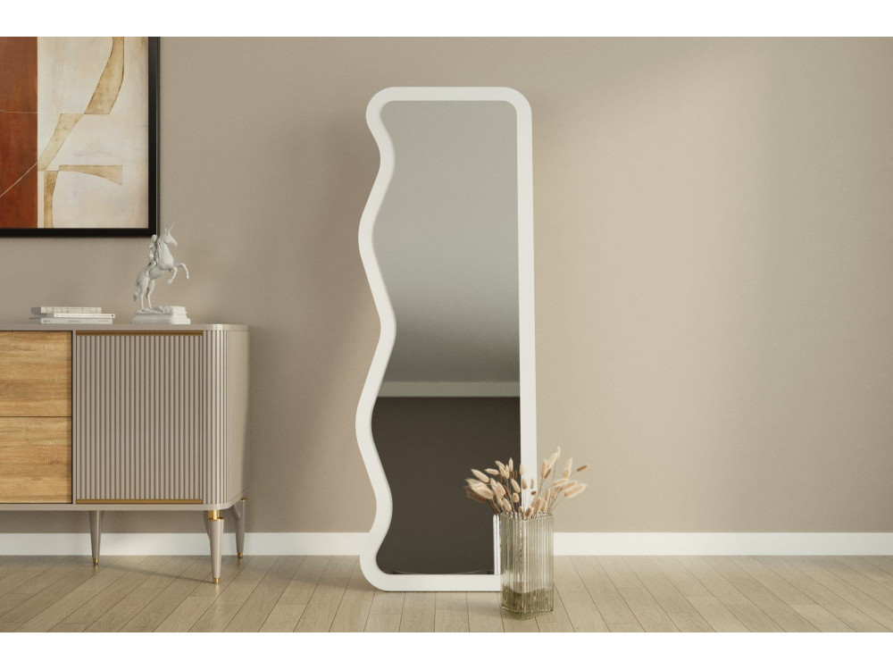 Asel" wooden mirror - 50 x 160 cm - White