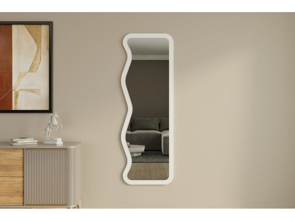 Asel" wooden mirror - 50 x 160 cm - White