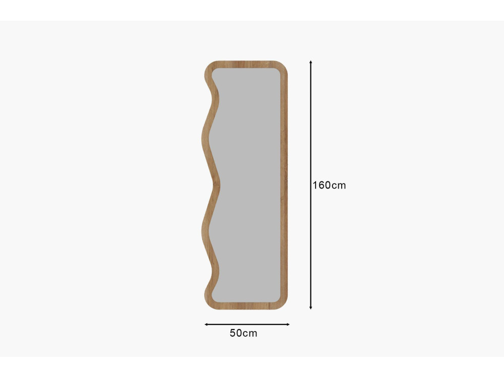 Asel" wooden mirror - 50 x 160 cm - Beige