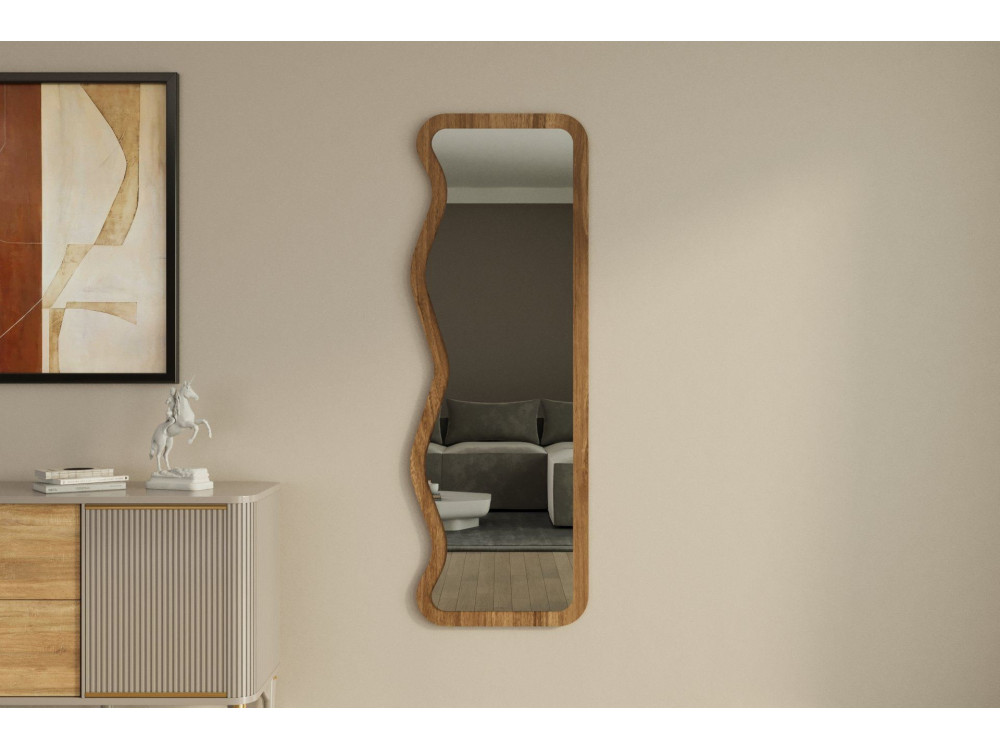 Asel" wooden mirror - 50 x 160 cm - Brown