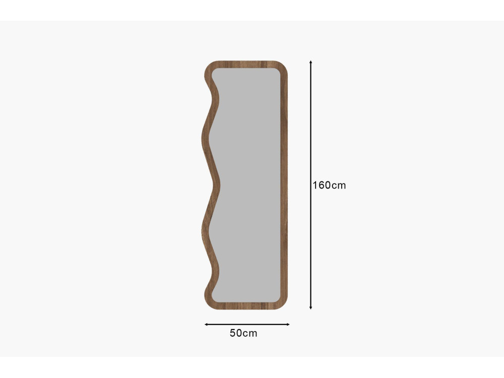 Asel" wooden mirror - 50 x 160 cm - Brown